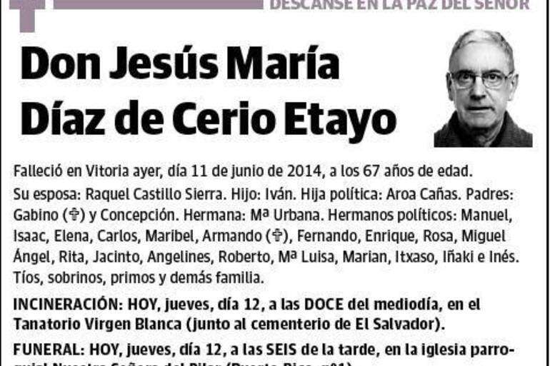 JESUS Mª DIAZ DE CERIO ETAYO